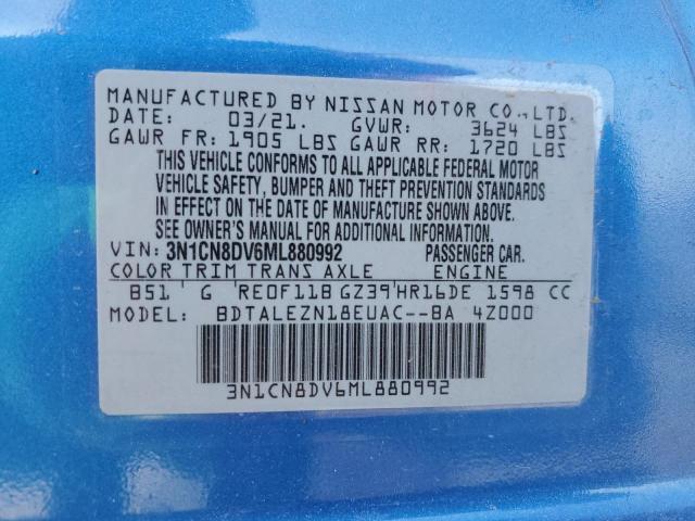 2021 NISSAN VERSA S 3N1CN8DV6ML880992