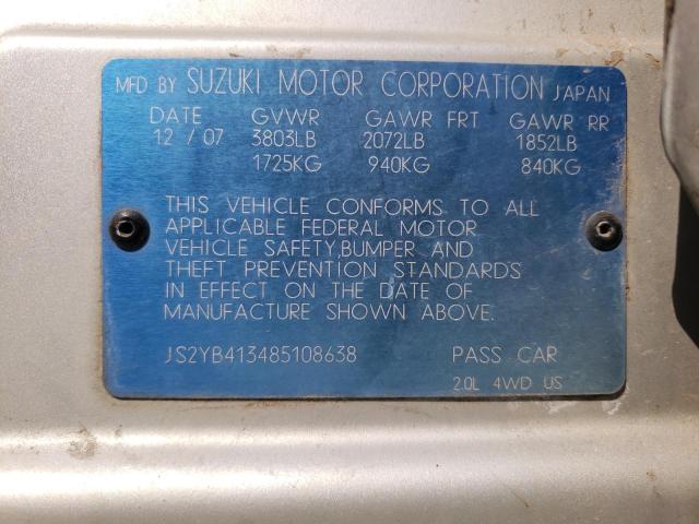 JS2YB413485108638 Suzuki SX4