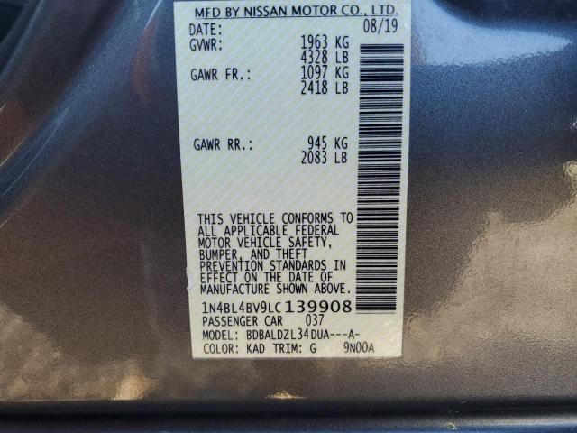 2020 NISSAN ALTIMA S 1N4BL4BV9LC139908