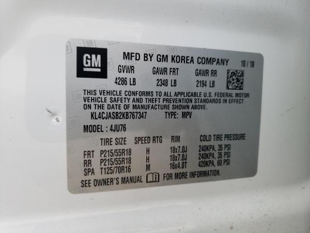 2019 BUICK ENCORE PRE KL4CJASB2KB767347