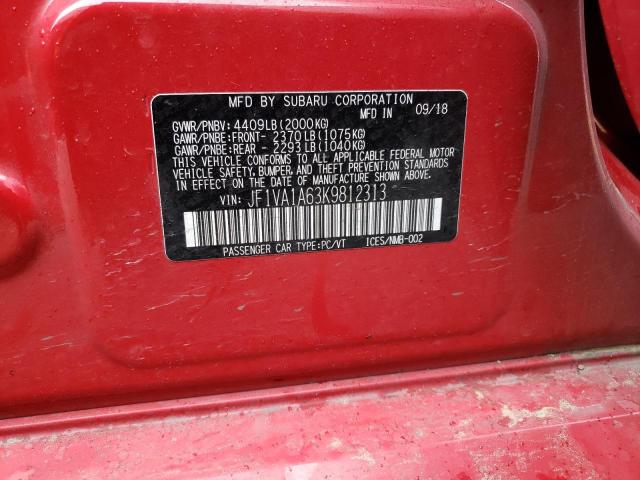 JF1VA1A63K9812313 Subaru WRX