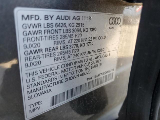 2019 AUDI Q7 PREMIUM - WA1LHAF77KD019716