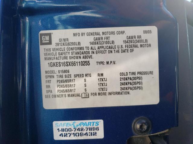 1GKES16SX66110255 GMC ENVOY XL