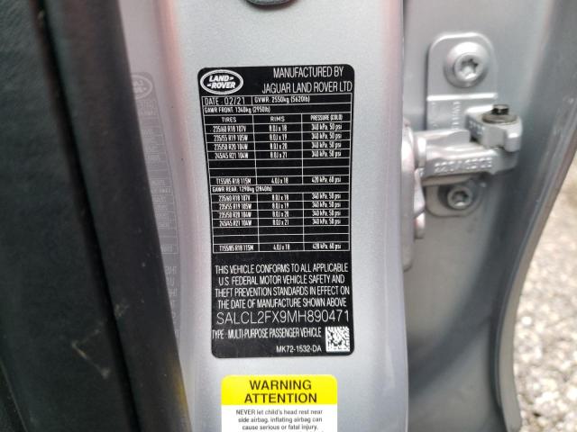 SALCL2FX9MH890471 Land Rover Discovery Sport Se R-dynamic