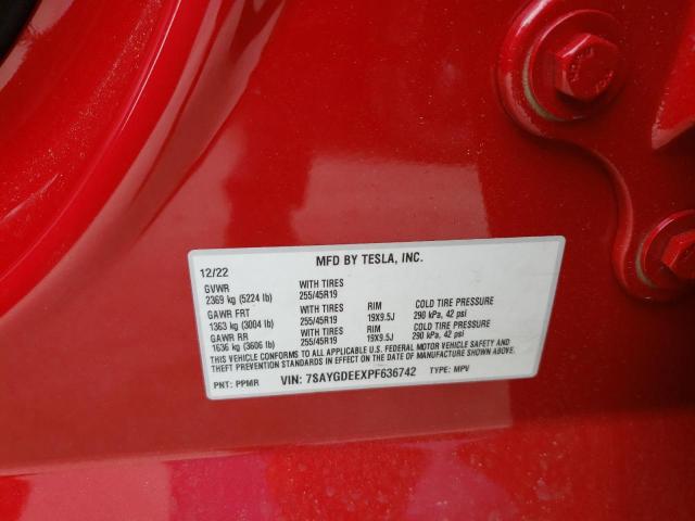 7SAYGDEEXPF636742 Tesla Model Y
