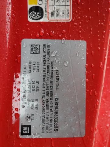 2017 CHEVROLET CAMARO SS - 1G1FF3D72H0164873