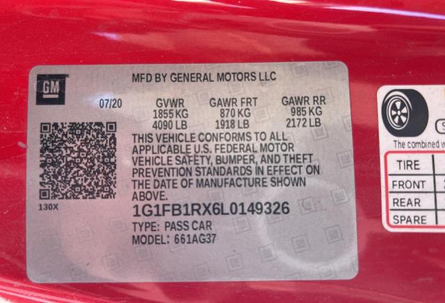 2020 CHEVROLET CAMARO LS - 1G1FB1RX6L0149326
