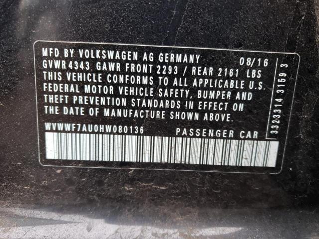 2017 VOLKSWAGEN GOLF R - WVWWF7AU0HW080136