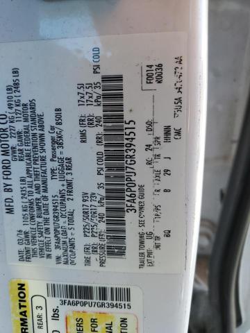 2016 FORD FUSION SE - 3FA6P0PU7GR394515