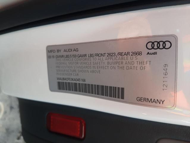 2019 AUDI S5 PREMIUM - WAUB4CF53KA045168