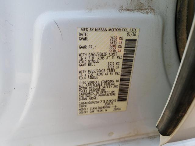 2016 NISSAN FRONTIER S - 1N6AD0EV2GN732895