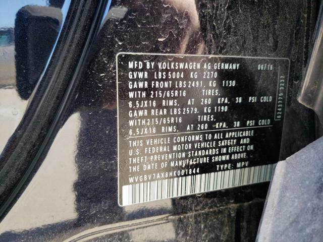 2017 VOLKSWAGEN TIGUAN S - WVGBV7AX8HK001844