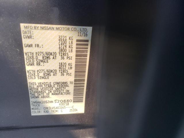 2017 NISSAN TITAN SV 1N6AA1E62HN520880