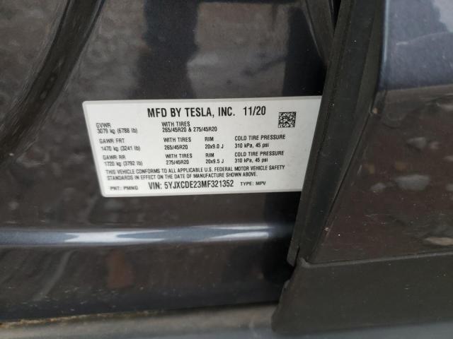 2021 TESLA MODEL X - 5YJXCDE23MF321352