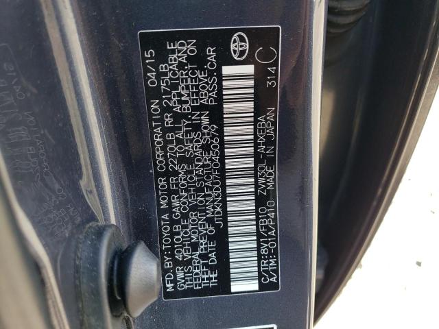 2015 TOYOTA PRIUS JTDKN3DU7F0450679