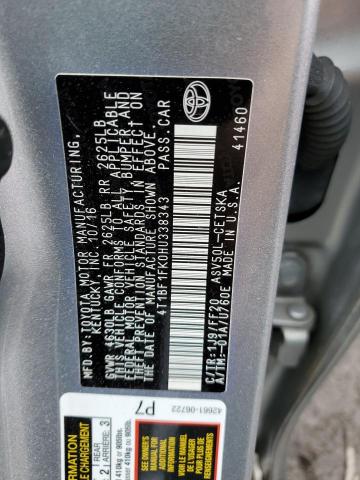 2017 TOYOTA CAMRY LE 4T1BF1FK0HU338343
