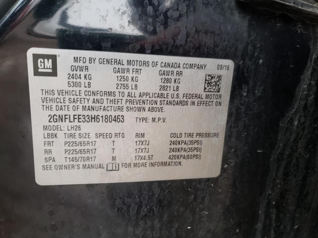 2017 CHEVROLET EQUINOX LT 2GNFLFE33H6180463