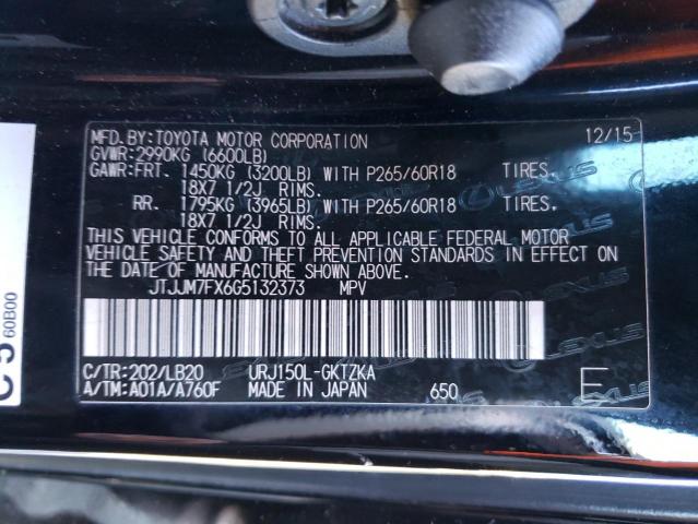 2016 LEXUS GX 460 PRE JTJJM7FX6G5132373