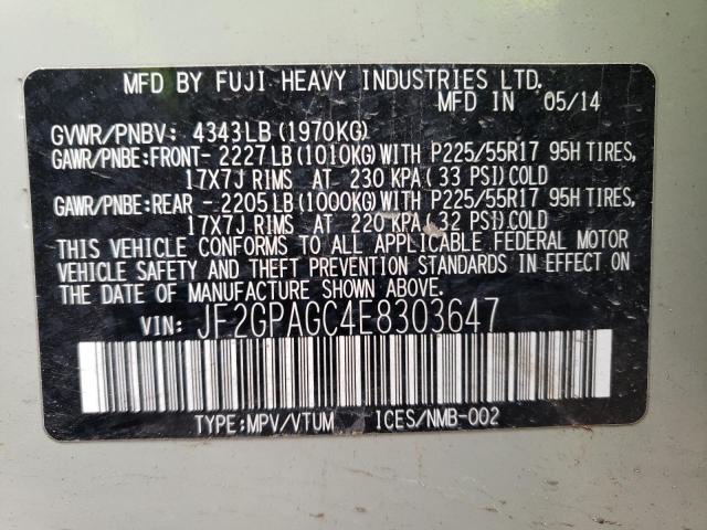 JF2GPAGC4E8303647 Subaru Xv Crosstrek 2.0 Limited