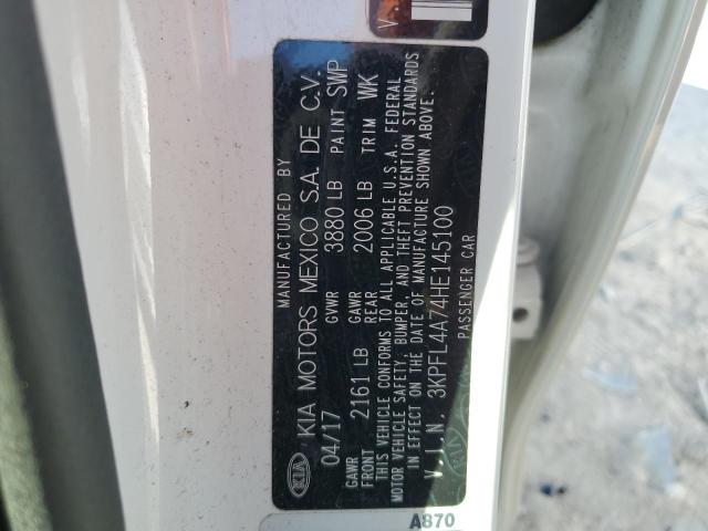 3KPFL4A74HE145100 KIA FORTE LX