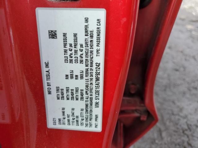 2021 TESLA MODEL 3 5YJ3E1EA7MF921242