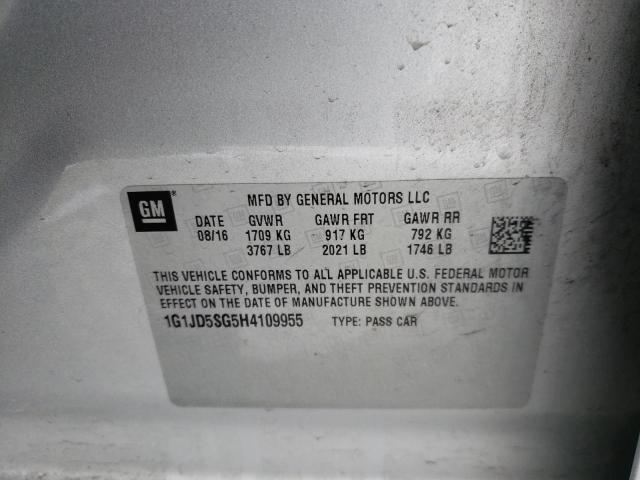 2017 CHEVROLET SONIC LT - 1G1JD5SG5H4109955