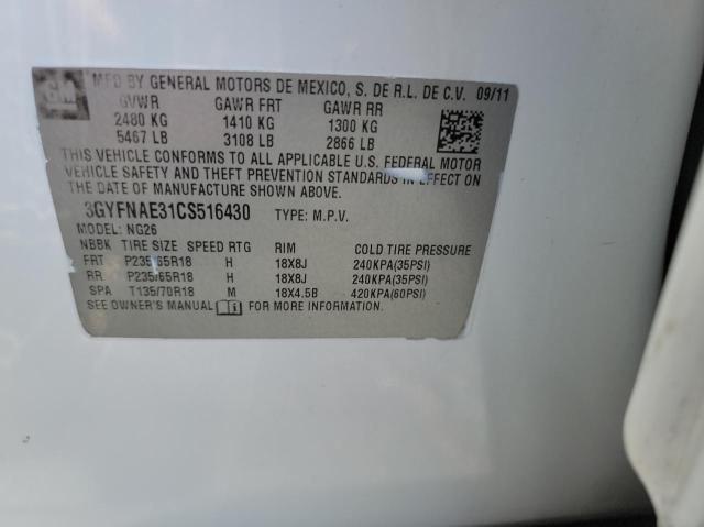 3GYFNAE31CS516430 Cadillac Srx Luxury Collection