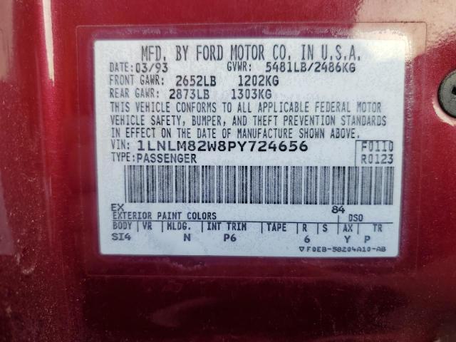 1LNLM82W8PY724656 Lincoln TOWNCAR