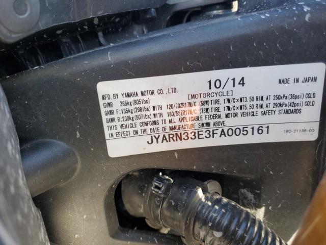 2015 YAMAHA FZ09 JYARN33E3FA005161