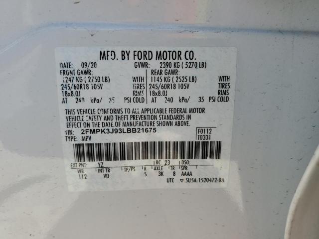 2020 FORD EDGE SEL - 2FMPK3J93LBB21675