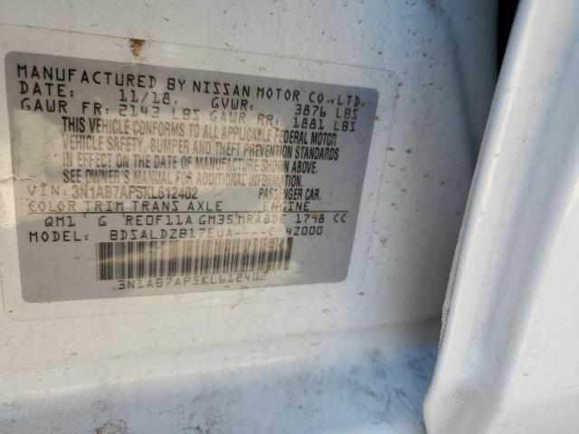 3N1AB7AP5KL612402 Nissan SENTRA S