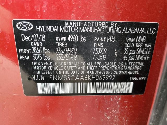 2019 HYUNDAI SANTA FE L - 5NMS5CAA6KH069992