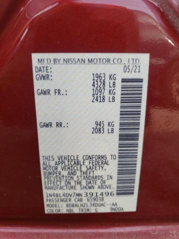 2021 NISSAN ALTIMA SV 1N4BL4DV7MN391496