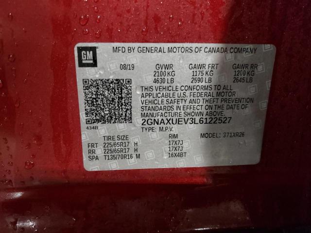 2020 CHEVROLET EQUINOX LT 2GNAXUEV3L6122527