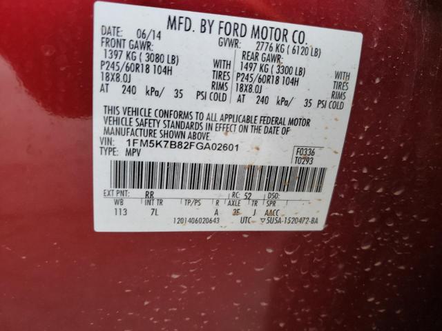 2015 FORD EXPLORER 1FM5K7B82FGA02601