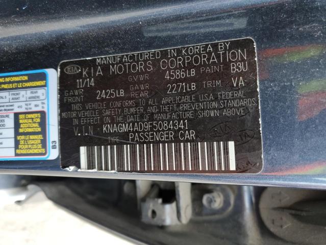 2015 KIA OPTIMA HYB KNAGM4AD9F5084341