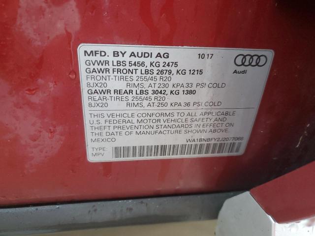 2018 AUDI Q5 PREMIUM - WA1BNBFY2J2077066
