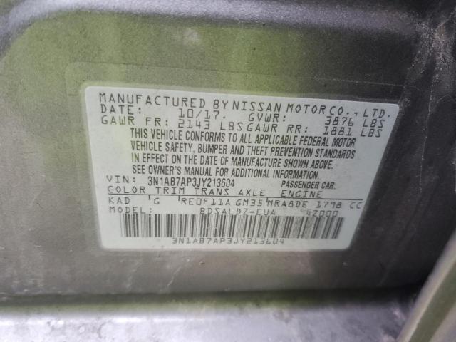 3N1AB7AP3JY213604 Nissan SENTRA S
