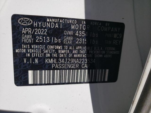 2022 HYUNDAI SONATA LIM - KMHL34J29NA223534