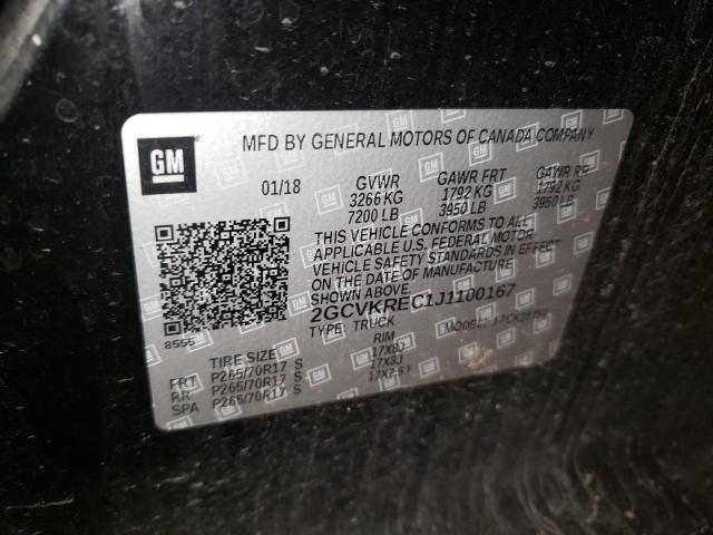 2018 CHEVROLET 1/2 TON 2GCVKREC1J1100167