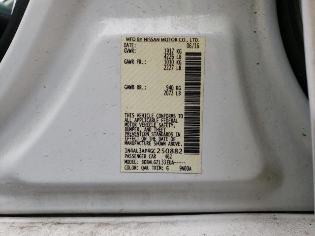 2016 NISSAN ALTIMA 2.5 1N4AL3AP4GC250882