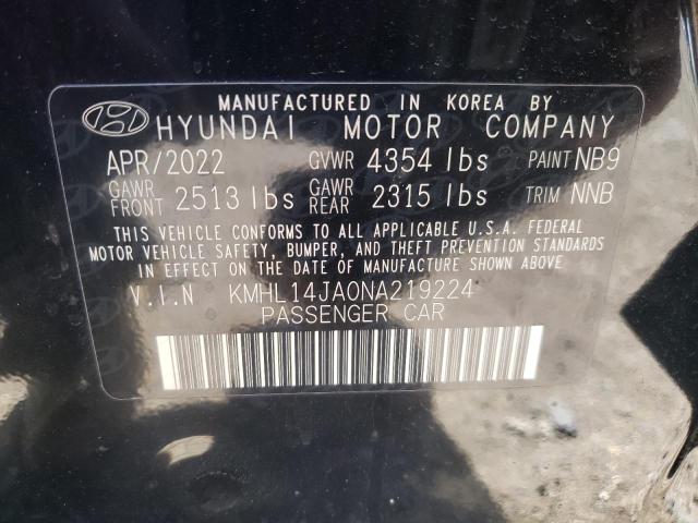 2022 HYUNDAI SONATA SEL KMHL14JA0NA219224
