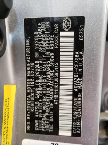 2018 TOYOTA CAMRY L 4T1B11HK1JU585145