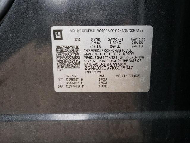 2019 CHEVROLET EQUINOX LT 2GNAXKEV7K6135347