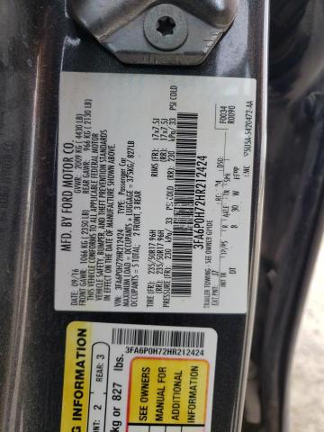 2017 FORD FUSION SE 3FA6P0H72HR212424