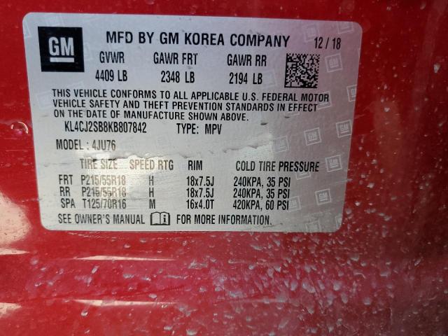 2019 BUICK ENCORE SPO KL4CJ2SB8KB807842