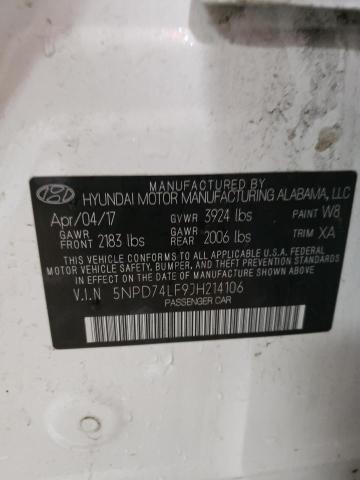 2018 HYUNDAI ELANTRA SE 5NPD74LF9JH214106