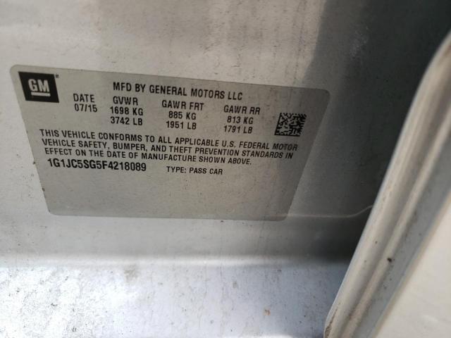2015 CHEVROLET SONIC LT - 1G1JC5SG5F4218089
