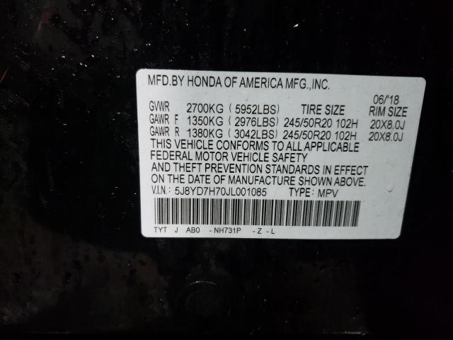 2018 ACURA MDX SPORT - 5J8YD7H70JL001085