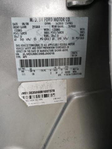 2LMDU88C09BJ00016 Lincoln MKX